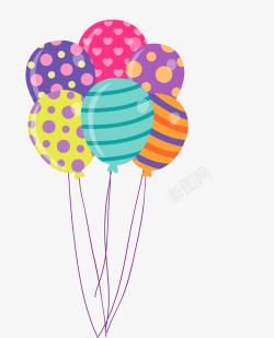 彩色卡通儿童节气球素材