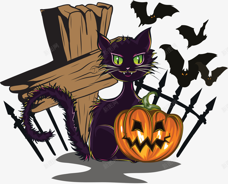 墓碑南瓜和猫png免抠素材_88icon https://88icon.com HALLOWEEN 万圣节 南瓜 墓碑 恐怖 惊吓 猫 鬼节