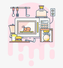 卡通微波炉素材