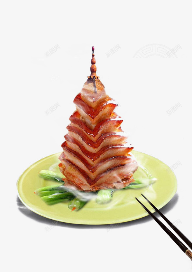 美食海报png免抠素材_88icon https://88icon.com 盘子 筷子 红烧肉 美食 雷峰塔