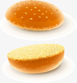 汉堡元素面包片素材