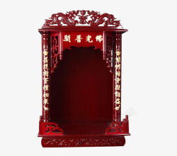 神龛酒红色佛龛吊柜高清图片