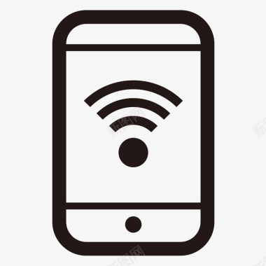 WiFi信号联系方式黑色扁平化手机图标矢量图图标