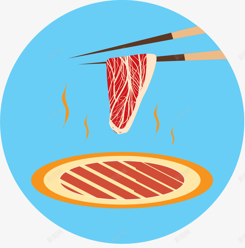 烤肉卡通韩国食物矢量图ai免抠素材_88icon https://88icon.com 亚洲 卡通亚洲食物 卡通食物 扁平风格 矢量食物 韩国烤肉 食物 矢量图