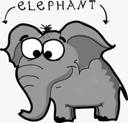 卡通动物可爱大象素材
