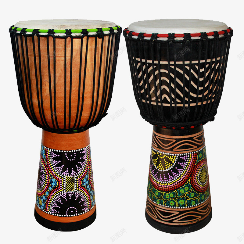 两个非洲鼓png免抠素材_88icon https://88icon.com 乐器 产品实物 特色花纹 鼓