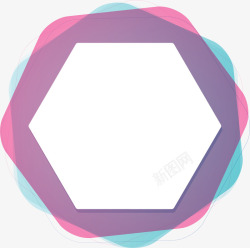 紫色六边形装饰框矢量图素材