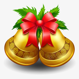 金色的圣诞铃铛图标图标