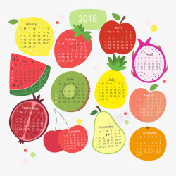 2018年可爱水果年历素材
