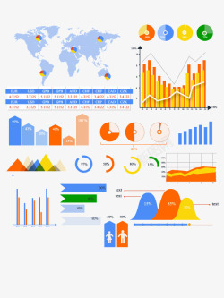 卡通扁平化数据信息分析素材