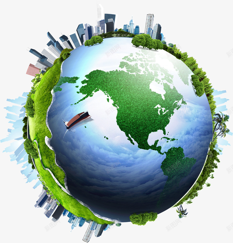 绿色地球建筑爱护地球环保png免抠素材_88icon https://88icon.com 地球 建筑 爱护地球 环保 绿色