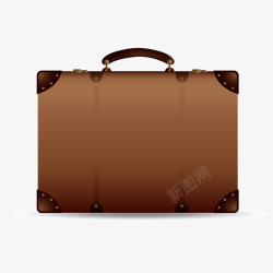 卡通棕色的行李箱矢量图素材
