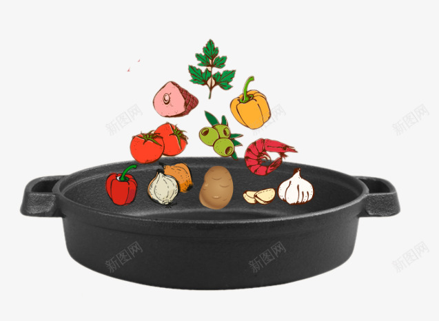 创意平底锅里跳舞的食物png免抠素材_88icon https://88icon.com 产品实物 免费png 创意平底锅里跳舞的食物 厨具 厨房用品 日用百货 蔬菜 锅具