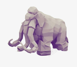 大象动物紫色不规则图形素材