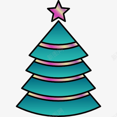 装饰星星圣诞树图标图标