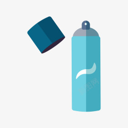 蓝色瓶装的喷剂矢量图素材