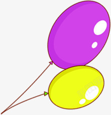 开学生手绘紫黄色气球png免抠素材_88icon https://88icon.com 开学 气球 生手 黄色