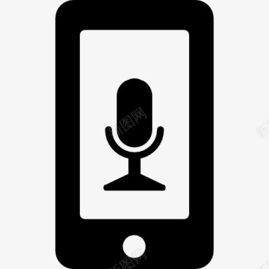 名胜PNG图麦克风的语音接口符号在手机屏幕图标图标