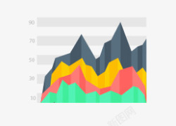 立体折线图素材