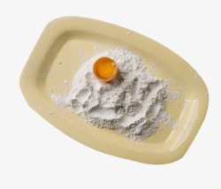 瓷盘子里的鸡蛋面粉素材