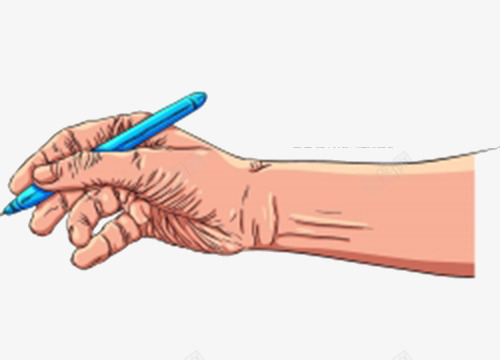 手握笔png免抠素材_88icon https://88icon.com 人手 写字 手握笔 签字笔 蓝色笔