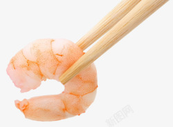 筷子夹虾素材