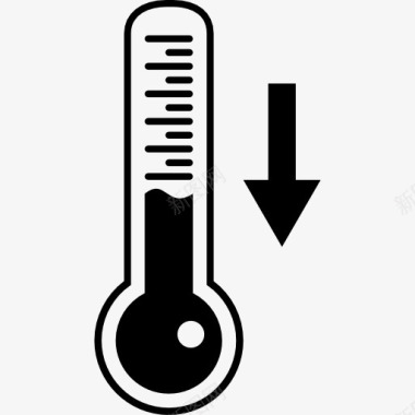 仓储类图标降在温度计工具图标图标