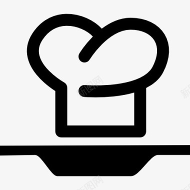 厨师厨师帽板从侧面图标图标