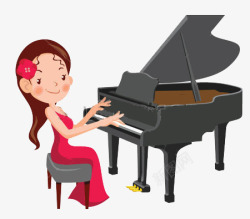钢琴女孩素材