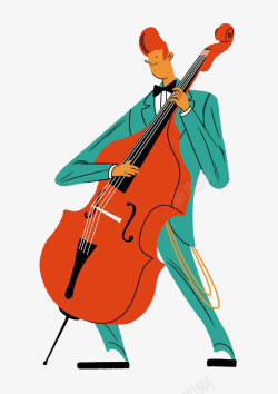手拿大提琴的音乐家图案素材
