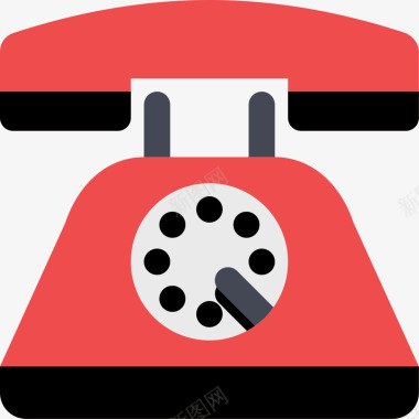 红色电话红色扁平化科技电话元素矢量图图标图标