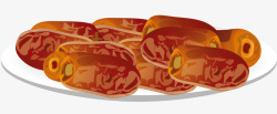 手绘一大盘的红枣矢量图素材