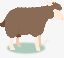 褐色卡通羊动物图素材