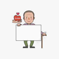 拿便利贴的老人素材