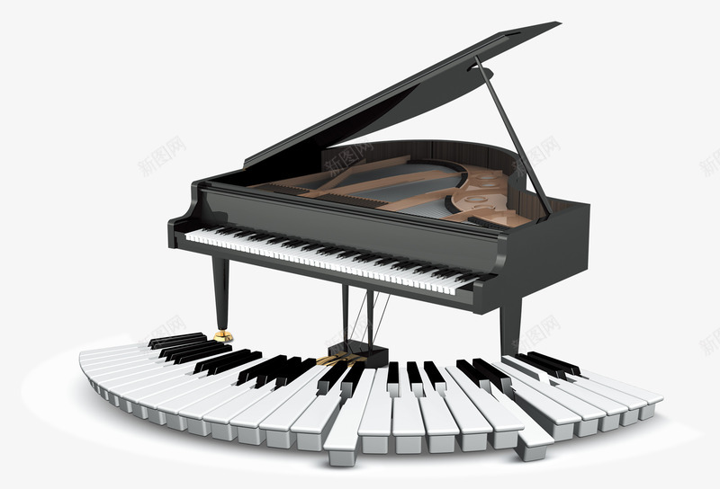 钢琴与琴键png免抠素材_88icon https://88icon.com 乐器 琴键 钢琴