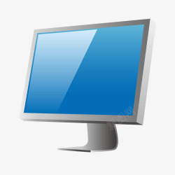 灰色质感蓝色屏幕卡通电脑素材