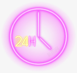 紫色24小时时钟素材