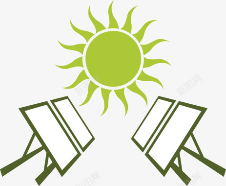 节能卡通太阳能标图标图标