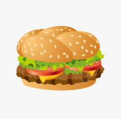 卡通手绘汉堡快餐素材