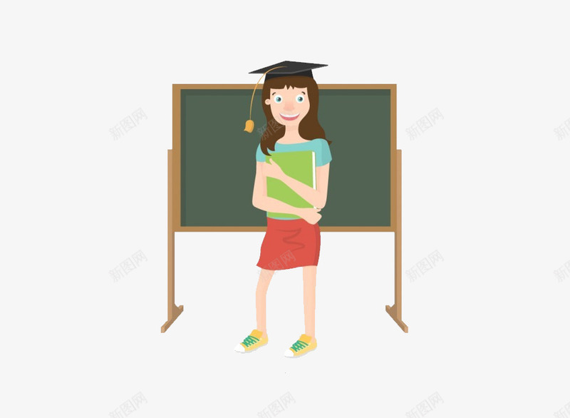 黑板前的学生png免抠素材_88icon https://88icon.com 学生 开学 教师节 黑板