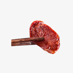 筷子夹单片美味烤肠素材