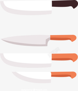 卡通手绘厨房用品刀具插图素材