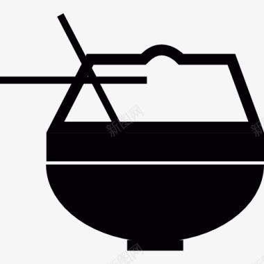 筷子夹食物东方碗用筷子图标图标