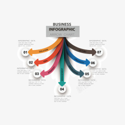 彩色箭头信息图素材