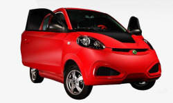红色电动汽车红色纯电动汽车高清图片