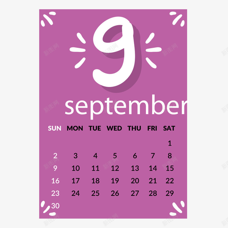褐色2018年9月日历矢量图ai免抠素材_88icon https://88icon.com 2018年9月 9月日历 日历 白色 褐色 褐色日历 矢量图