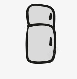 厨房冷藏袋手绘卡通冰箱简图图标高清图片