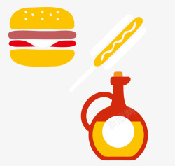 食物汉堡水壶油条素材