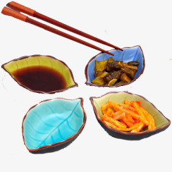 碟子酱料咸菜泡菜筷子素材