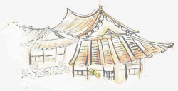 韩国古典建筑场景素材